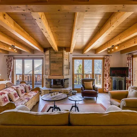 Alpesi faház Coucou Luxury 10 Pax With Incredible Views And Garage La Tzoumaz
